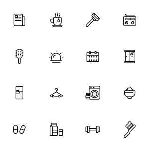 64 Morning Routine Icons