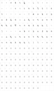 Mapa de caracteres da fonte A Another Tag