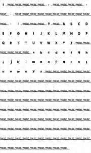 Mapa de caracteres da fonte A Bug's Life