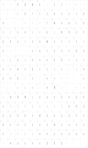 Mapa de caracteres da fonte A Day Without Sun