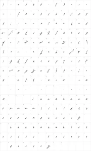 Mapa de caracteres da fonte A Glitch In Time