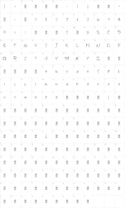 Mapa de caracteres da fonte A HandMade Font