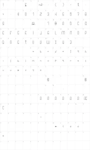 Mapa de caracteres da fonte A Sweet Melody My Lady