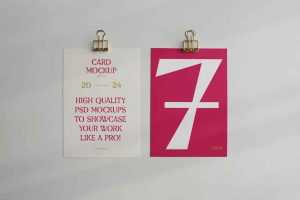 A4 Paper Card Mockups