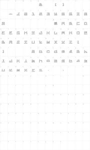 Mapa de caracteres da fonte ABC, pipe
