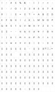 Mapa de caracteres da fonte Abeat by Kai