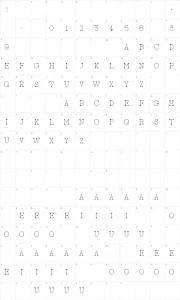 Mapa de caracteres da fonte AC Big Serif