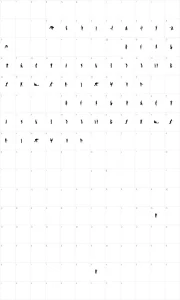 Mapa de caracteres da fonte Accion Dingbat Tipografia