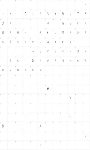 Mapa de caracteres da fonte Acki Preschool