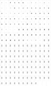 Mapa de caracteres da fonte ADFB Easter Egg