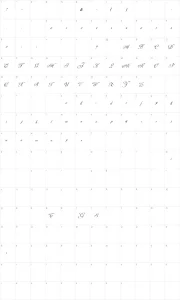 Mapa de caracteres da fonte Adine Kirnberg Script