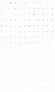 Mapa de caracteres da fonte Adore You