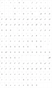 Mapa de caracteres da fonte Aerolite CP