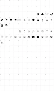 Mapa de caracteres da fonte AEZ Halloween Dingbats