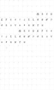Mapa de caracteres da fonte Against Myself