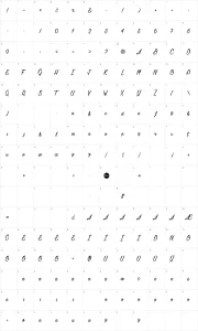 Mapa de caracteres da fonte Agatha Needs Flesh