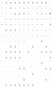 Mapa de caracteres da fonte Alienation