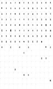 Mapa de caracteres da fonte All Rights Reserved