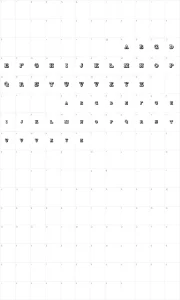 Mapa de caracteres da fonte Alphabet Fantasie