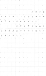 Mapa de caracteres da fonte Alphapix