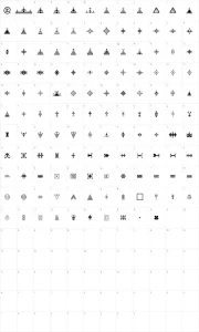 Mapa de caracteres da fonte Amazigh Motifs