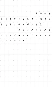 Mapa de caracteres da fonte Ameze's Font