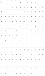 Mapa de caracteres da fonte Anabelle Script