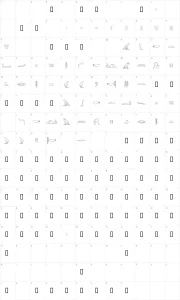 Mapa de caracteres da fonte Ancient Egyptian Hieroglyphs