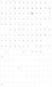 Mapa de caracteres da fonte Angrydubs