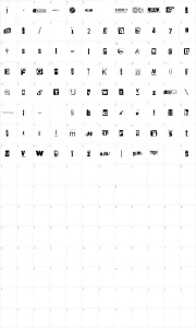 Mapa de caracteres da fonte Anonymous Clippings
