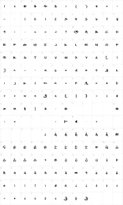 Mapa de caracteres da fonte Another Birdhouse