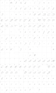 Mapa de caracteres da fonte Antro Vectra