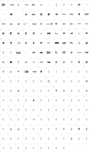 Mapa de caracteres da fonte Arab TV logos