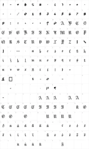 Mapa de caracteres da fonte Argor Got Scaqh