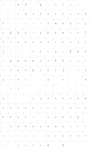 Mapa de caracteres da fonte Arsenale White