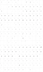 Mapa de caracteres da fonte Atelier du Machiniste
