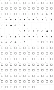 Mapa de caracteres da fonte Athletes