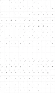 Mapa de caracteres da fonte Atlantide Starlight