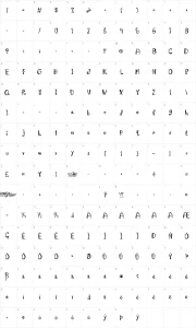 Mapa de caracteres da fonte Austie Bost Happy Holly