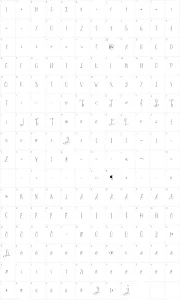 Mapa de caracteres da fonte Austie Bost in Wonderland