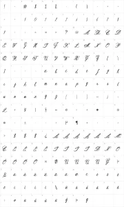 Mapa de caracteres da fonte Austie Bost Rest of Our Lives