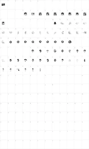 Mapa de caracteres da fonte Azudings 1