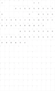 Mapa de caracteres da fonte Baby Eskimo Kisses