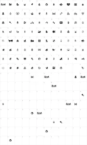 Mapa de caracteres da fonte Baby Icons
