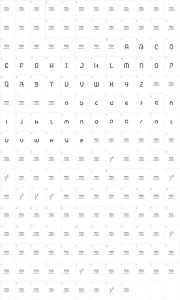 Mapa de caracteres da fonte Bambhout