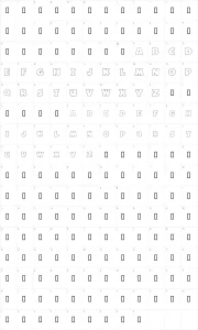 Mapa de caracteres da fonte Basic Font