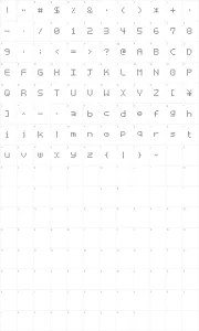 Mapa de caracteres da fonte Basicdots