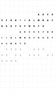 Mapa de caracteres da fonte Battle Road