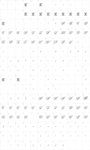 Mapa de caracteres da fonte Beaked Tyrant