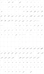 Mapa de caracteres da fonte Beastform